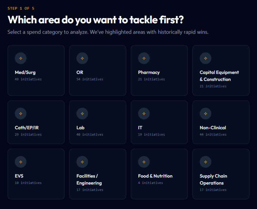 Discovery Audit Wizard — category selection step with estimated found money banner
